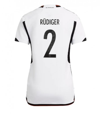Maillot de foot Allemagne Antonio Rudiger #2 Domicile Femmes Monde 2022 Manches Courte